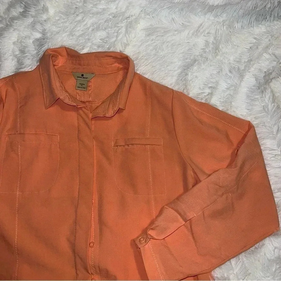 Womens Woolrich Button Up Top Size Extra Large Coral / Orange Color Lightweight - Picture 1 of 11